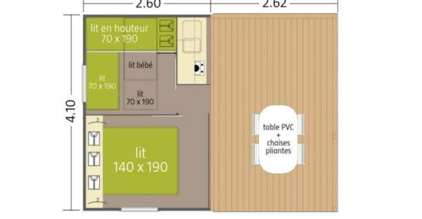 Plan du locatif modèle chalet Robinson