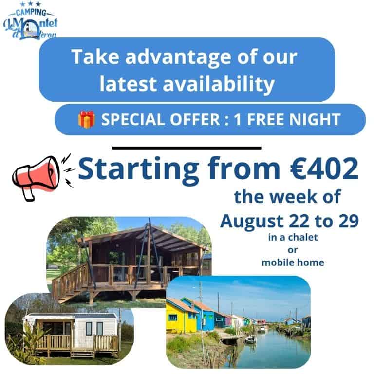 Camping Le Montet d'Oléron special offer chalet mobile home