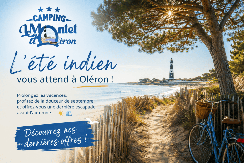 Camping Le Montet d'Oléron, sentier côtier avec phare et vélo